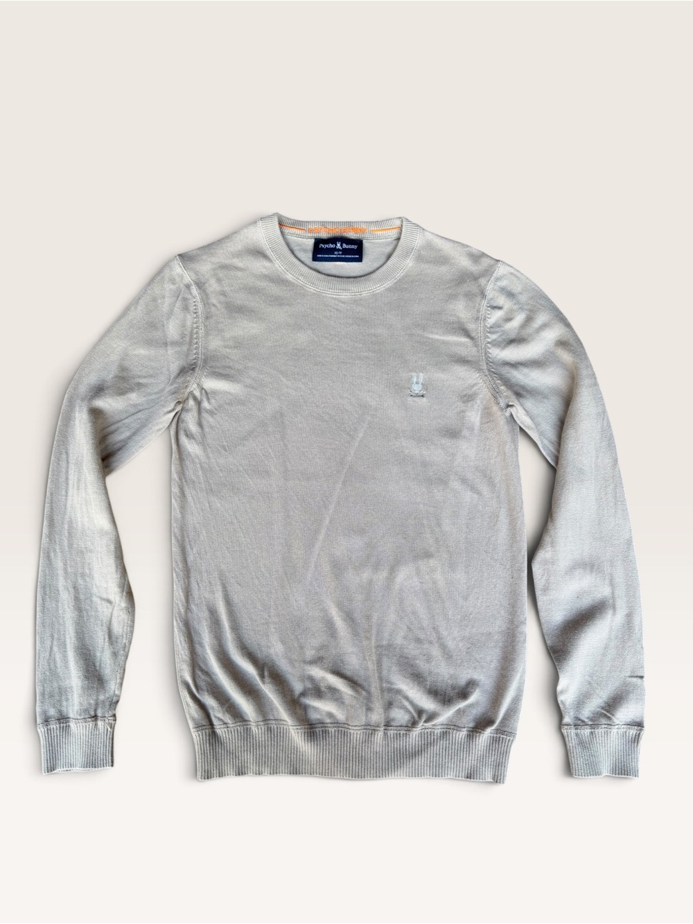 Psycho Bunny Men’s Crewneck Sweater in Light Cream